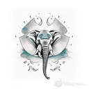 elephant, the wings of a phoenix, and the tail of a snake tattoo design idea