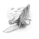 elephant, the wings of a phoenix, and the tail of a snake tattoo design idea