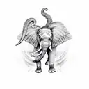 elephant, the wings of a phoenix, and the tail of a snake tattoo design idea