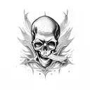 skeleton holding paper which is burnt by phoenix tattoo design idea