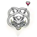 ball python,heart,chopper,chain,oldschool tattoo design idea