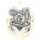 ball python and human heart ,harley,chain tattoo design idea