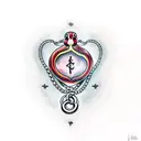 ball python and human heart ,harley,chain tattoo design idea