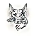 ball python and human heart ,harley,chain tattoo design idea