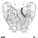 paloma and Luana with hearth in the middle tattoo design idea