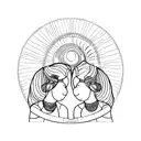paloma and Luana with hearth in the middle tattoo design idea