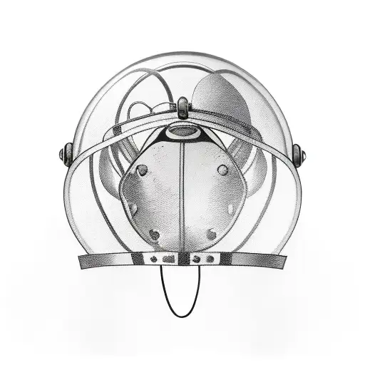 butterfly in a diving bell helmet  tattoo design idea