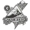 Full body tattoo featuring mountains and Asheville North Carolina landmarks and it says Stay Weird in graffiti  tattoo design idea