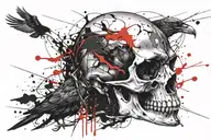 crow skull tattoo design idea