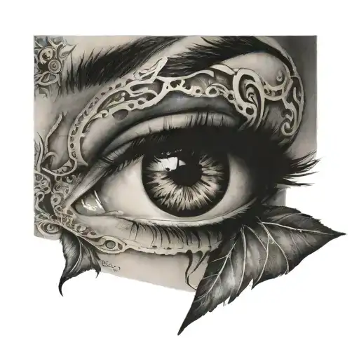 Half face eye of women and the other half kali ma   tattoo design idea