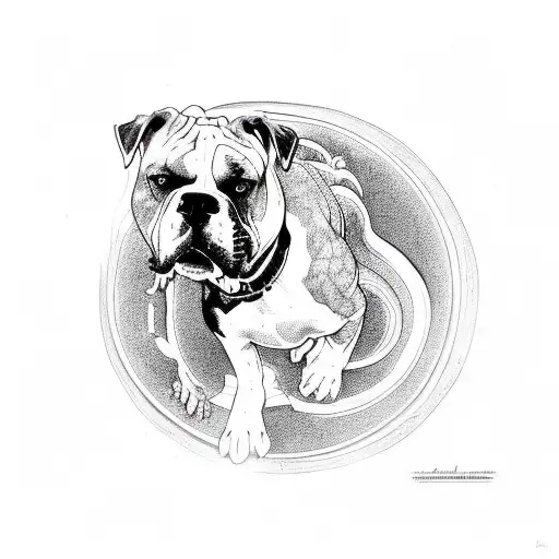 American Bulldog dragon tattoo design idea