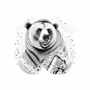 bear holding a gun  tattoo design idea