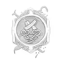 chef knife surrounded by Irish vines tattoo design idea