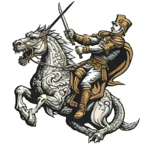 Saint George killing the dragon tattoo design idea