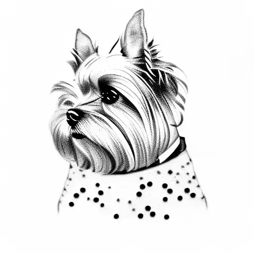 Yorkshire terrier left arm mid size  tattoo design idea