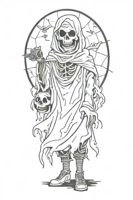 halloween ghost edgy tattoo design idea