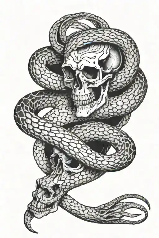 snake skeleton tattoo design idea