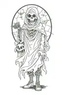 halloween ghost edgy tattoo design idea