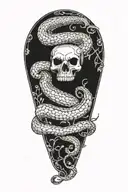 the skeleton of a snake tattoo design idea