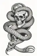 snake skeleton tattoo design idea