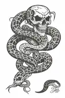 snake skeleton tattoo design idea