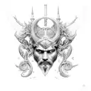 Zeus, filigree tattoo design idea