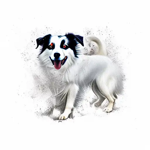 border collie dog tattoo design idea