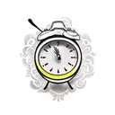 alarm clock, coffee, juice tattoo design idea