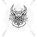 upper chest satanic  tattoo design idea