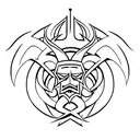 upper chest satanic  tattoo design idea