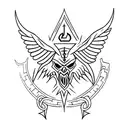 upper chest satanic  tattoo design idea