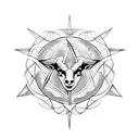 pentagram with goat head tattoo design idea