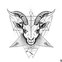 pentagram with goat head tattoo design idea