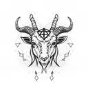 pentagram with goat head tattoo design idea