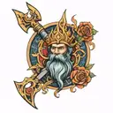 Poseidon's Trident tattoo design idea