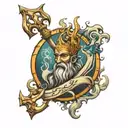 Poseidon's Trident tattoo design idea