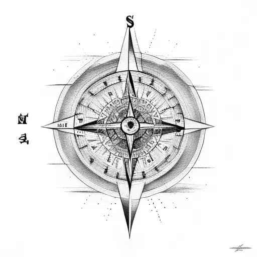 Lion compass sparta tattoo design idea