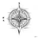 Lion compass sparta tattoo design idea