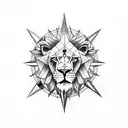 Lion compass sparta tattoo design idea