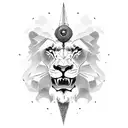 Lion compass sparta tattoo design idea