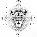 Lion compass sparta tattoo design idea