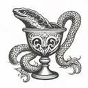chalice with a snake  tattoo design idea