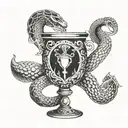 chalice with a snake  tattoo design idea