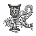 chalice with a snake  tattoo design idea