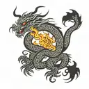dragon of the darkness flame tattoo design idea