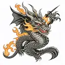 dragon of the darkness flame tattoo design idea