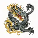 dragon of the darkness flame tattoo design idea