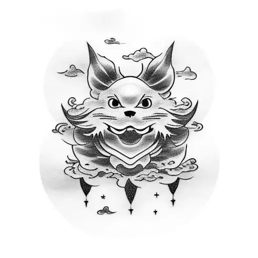 japanese clouds tattoo design idea