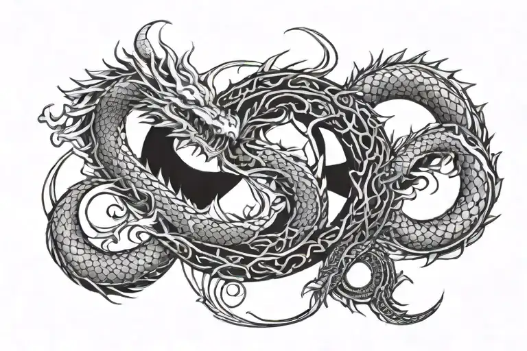 dragon ouroboros tattoo design idea