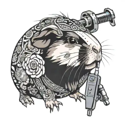 guinea pig with tattoo machine tattoo design idea